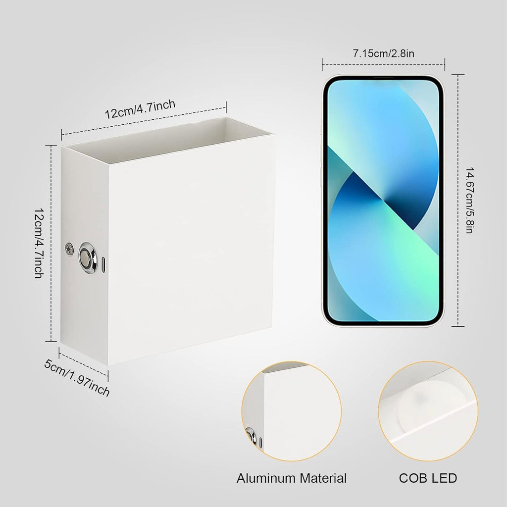 Lightess Battery Wall Sconce Touch Control, LED Wall Lights Rechargeable, Up Down Wall Mount Lights for Indoor Lighting, Warm White, LG9939108