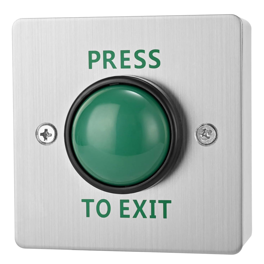 Push to Exit Button for Door Access Control Big Press Button IP68 Waterproof 304 Stainless Steel Shell with Back Mounted Box NO/COM Output