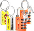 Forge Dual-Opening: Key or Combination Lock, TSA Approved Lock for Luggage, Pelican case, Travel, Gym, School, Luggage Combination Lock, Travel Bag Lock (Orange 2 Locks and 2 ID)