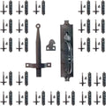 Renovators Supply Manufacturing Black Cast Iron Norfolk Door Latches Traditional Gate Or Door 8" Tall Thumb Latches Black Powder Coated Two Sided Gate Latch Locks with Mounting Hardware Pack of 25