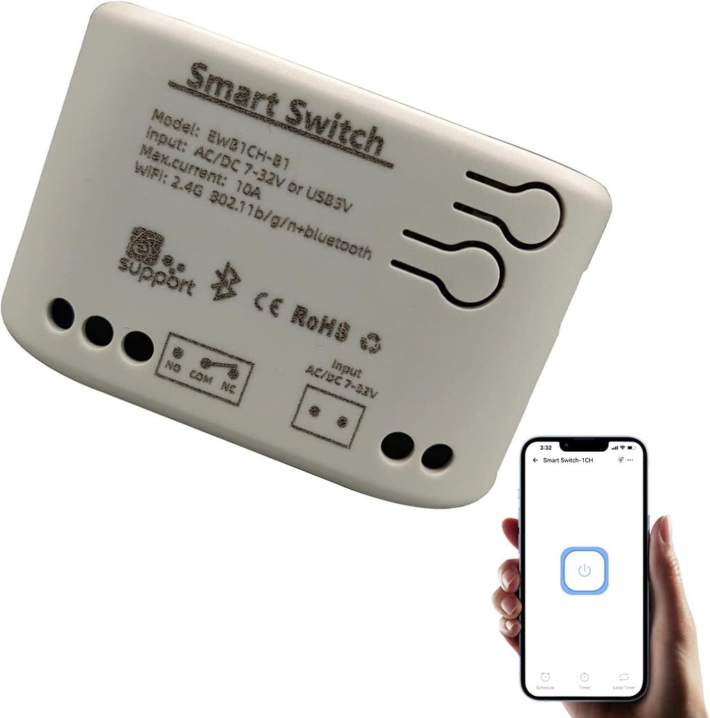 Smart Switch Momentary/Latching WiFi Relay, eWeLink App Bluetooth Control Switch, DIY Smart Home, Compatible with Alexa Google Home