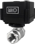 BACOENG Motorized Ball Valve, 2 Wire Auto Return 1/2" Stainless Steel Electrical Ball Valve with Full Port, AC/DC9-24V Manually Closable (Normally Closed), Black