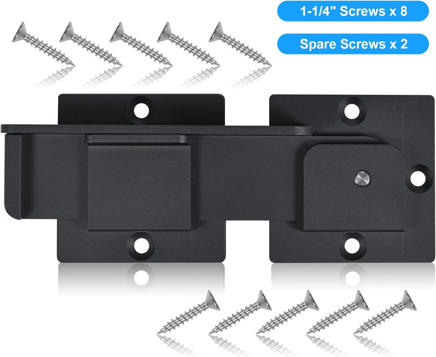 7.5" Flip Gate Latch Lock with Padlock Hole 3Pack, 4mm Heavy Duty Aluminum Alloy Adjustable Door Latch for Sliding Swing Open Door, Outdoor Gate, Wooden Fence, Barn Door, Shed, Garage, Yard