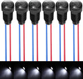 6pcs White LED Indicator Pilot Light 110VAC Mounting Hole Size 10mm(Flame Retardant Plastic Shell)