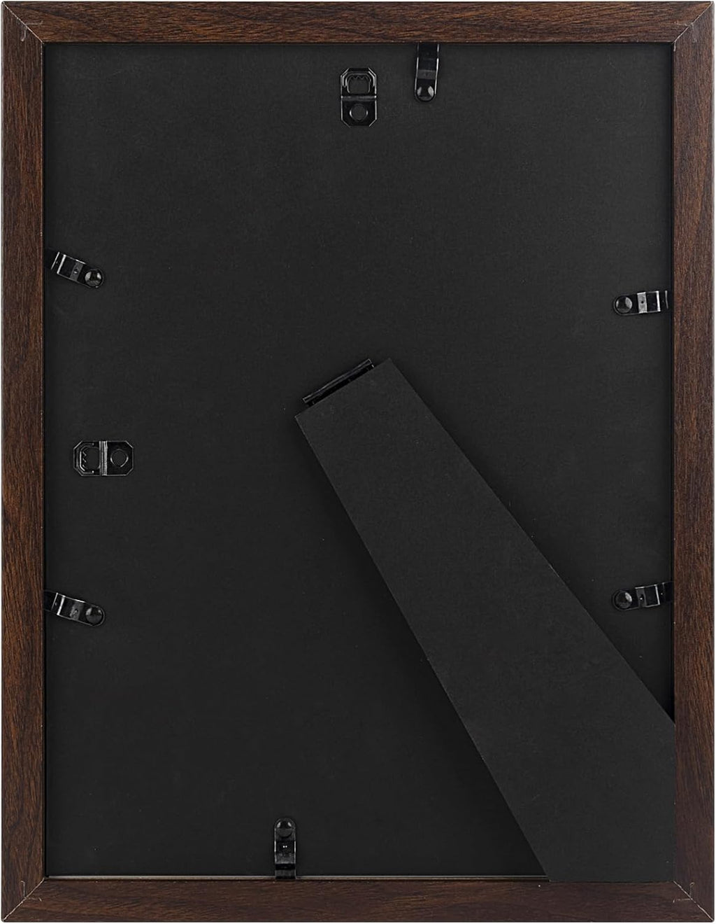 Golden State Art, 9x12 Picture Frame with Mat for 6x8 - High Definition Glass Wall Mounting Horizontal Vertical Display (Brown, 2 Pack)