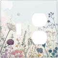 Colorful Wildflower Watercolor Dandelion Floral Wallplates 1 Toggle 1 Duplex Switch Plate Electrical Gfci Faceplate Decorative Light Switch Covers For Cabin Home Decor