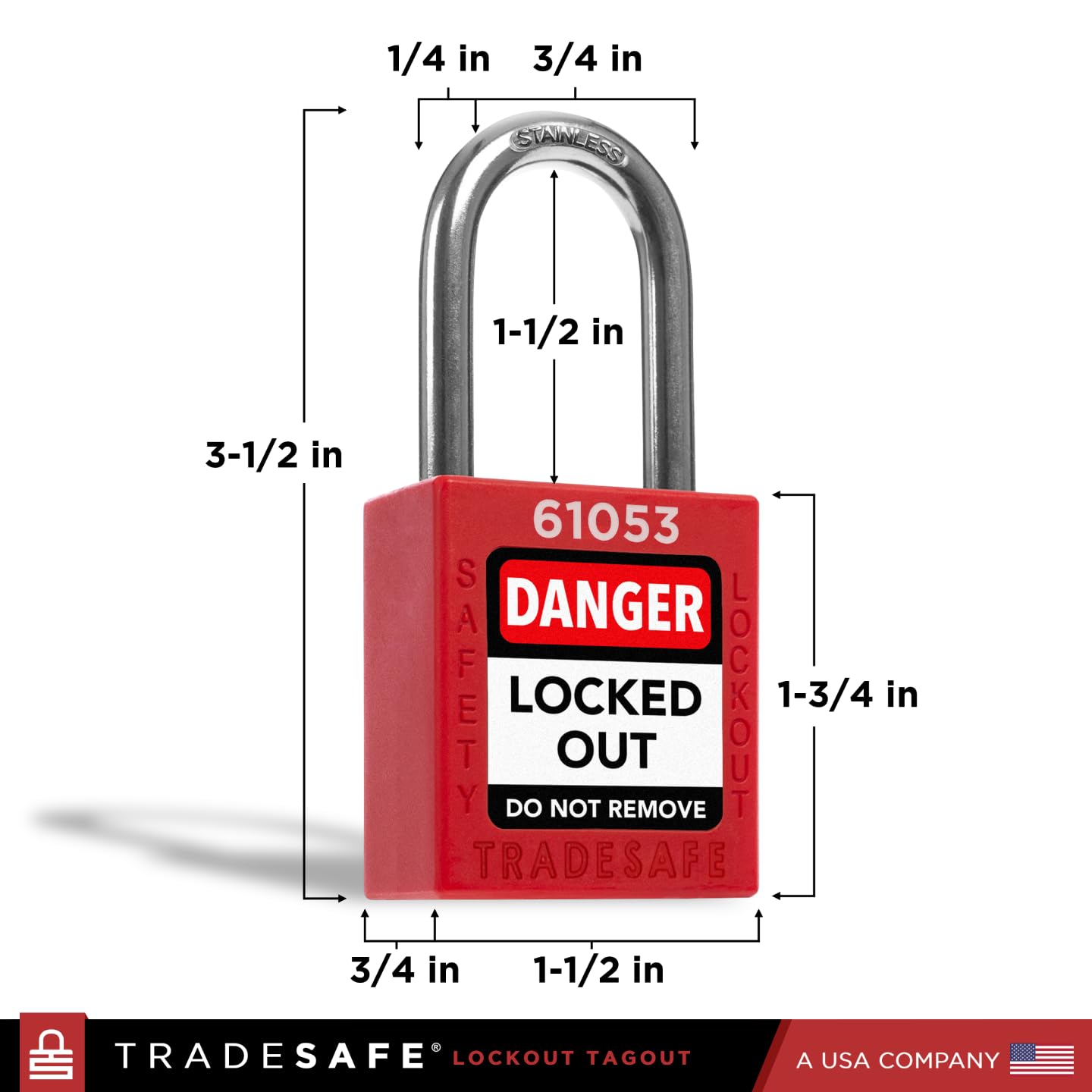 TRADESAFE Lockout Tagout Locks Set - 7 Red Loto Locks, Lockout Locks Keyed Different, 2 Keys Per Lock, OSHA Compliant Lock Out Tag Out Padlocks, Safety Padlocks for Electrical Lockout Tag Out Kits