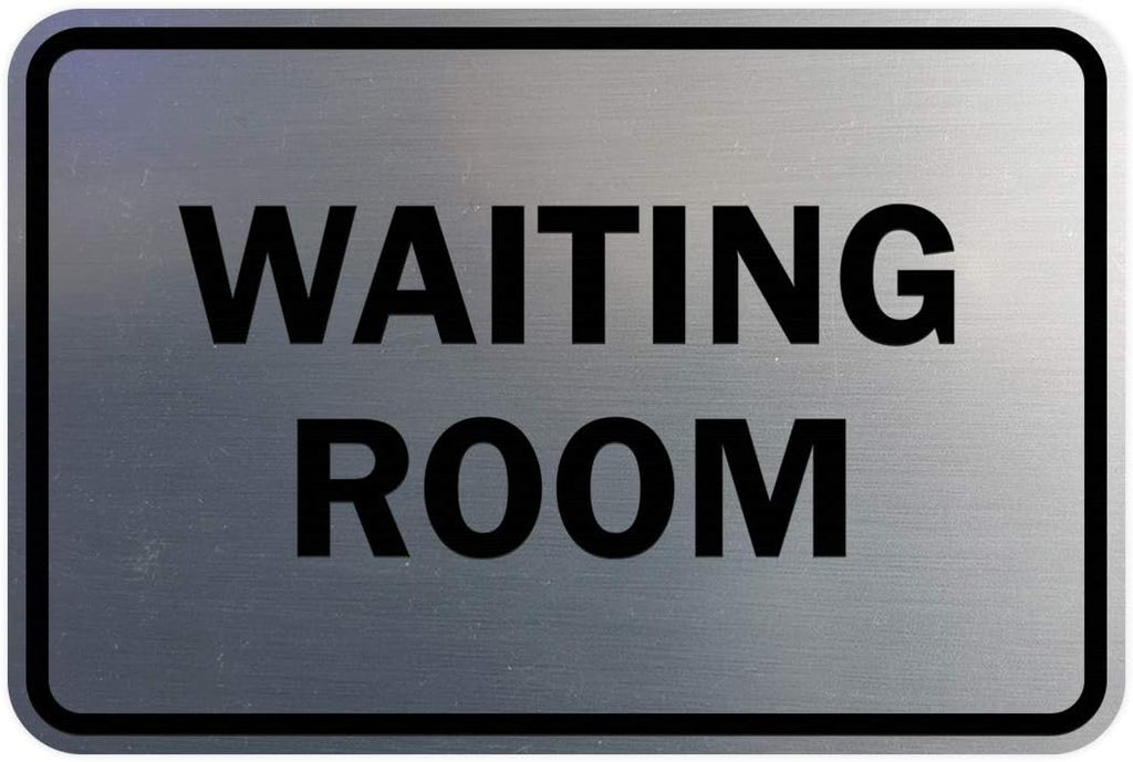Signs ByLITA Classic Framed Waiting Room (Brushed Silver) - Small 2 Pack