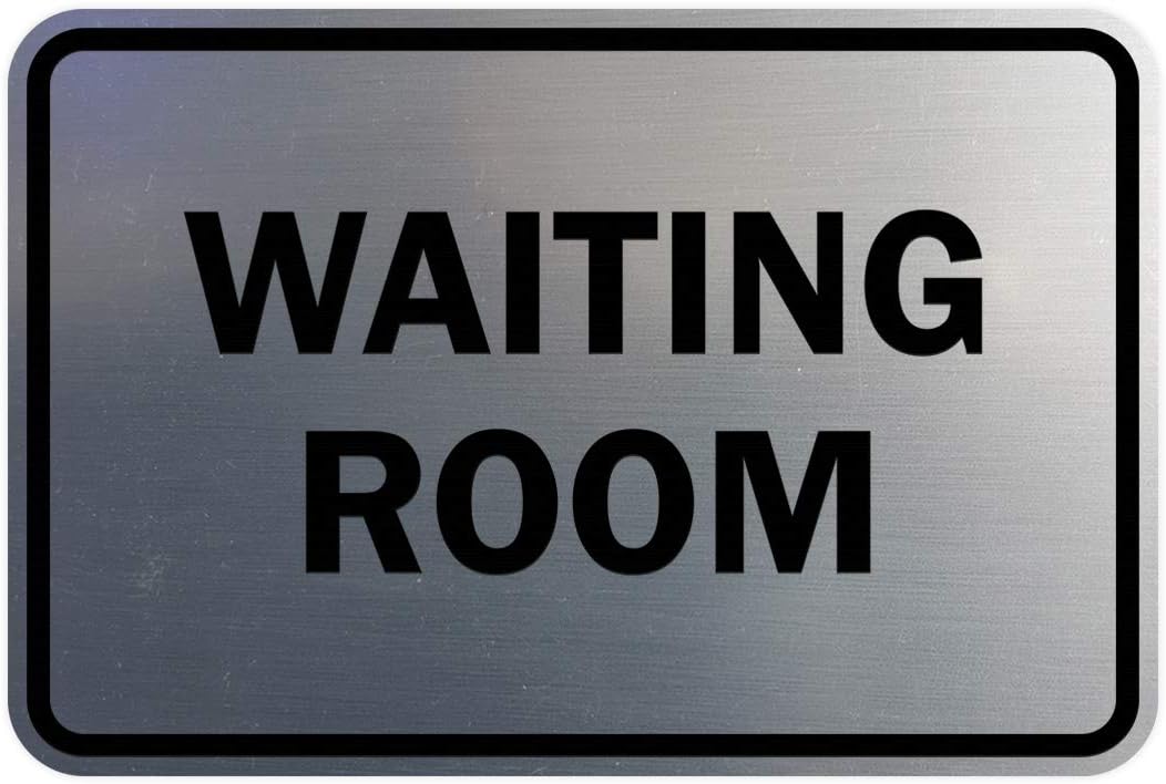 Signs ByLITA Classic Framed Waiting Room (Brushed Silver) - Medium 2 Pack
