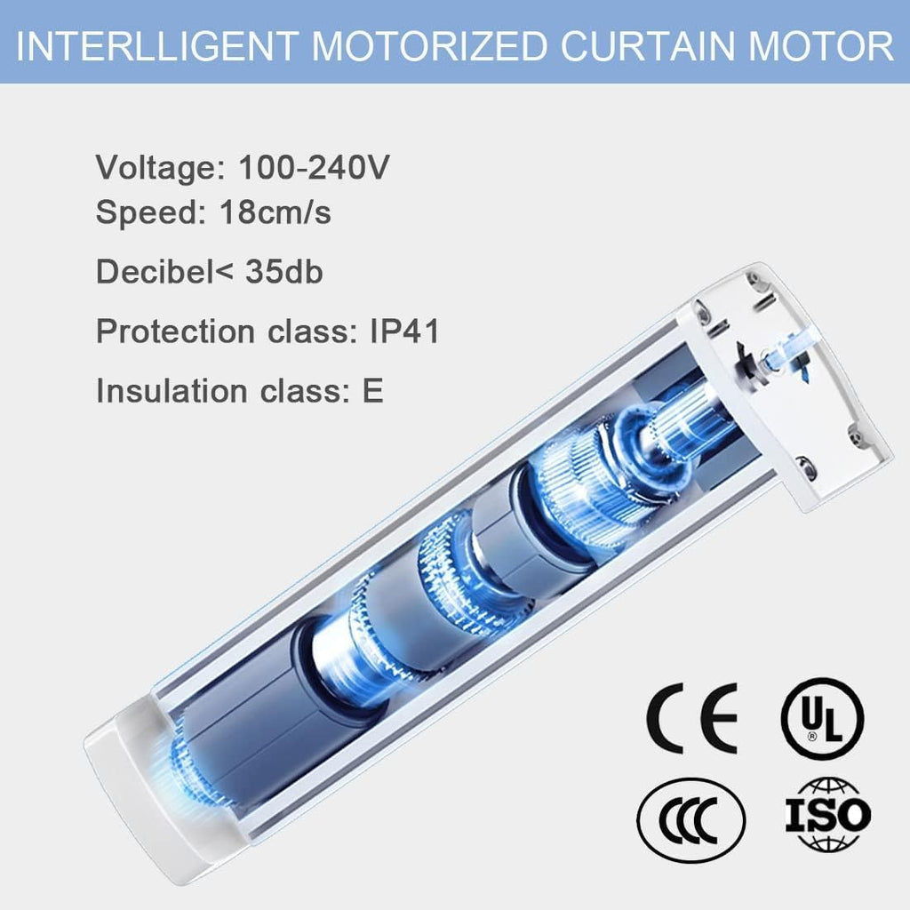 Celling Smart Curtains System, Electric Track with Adjustable Rail,Automatic Curtain Opener,Motorized Curtains Rods With Remote, Compatible with Alexa/Google Home (Up to 120in)