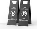 2-Pack No Parking Sign, stainless steel,24 Inch Height, Double Sided A-Shaped Frame No Parking Sign, Folding No Parking Signs for Outside, Lawn, Driveway, Garage, Yard, Fire Lane