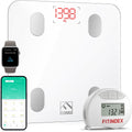 FITINDEX Smart Scale and Tape Measure, Digital Bathroom Scale & Body Tape Measure Sync with APP, Bluetooth Weighing Machine, Body Composition Analyzer, for Health Care
