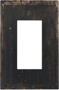 Decorative Outlet Covers Black And White Dandelion Art Vintage Wood Grain 1 Gang Single Rocker Light Switch Cover Plate GFCI Wall Plates Electrical Switch Plate Cover for Farmhouse Cabin Decor