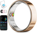 Smart Ring with Vibration Alerts, health tracker ring with Body Temperature Monitor, Heart Rate, Sleep & Fitness Tracking, Waterproof Activity Ring for Men & Women, No App Fees (Rose Gold, 10#)