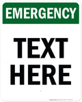 Custom Emergency Sign, OSHA Sign, 24x30 Inches, Rust Free .063 Aluminum, Fade Resistant, Made in USA by My Sign Center