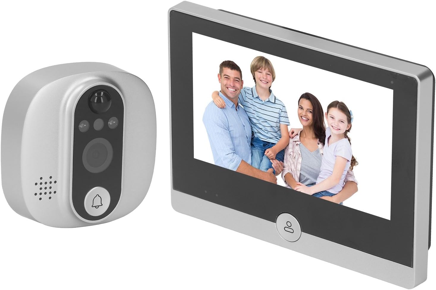 WALFRONT WiFi Door Viewer Smart Peephole Camera Motion Detection 1080P 4.3 Inch Color LCD Two Way Intercom Night Wide Angle 128G Card Supported