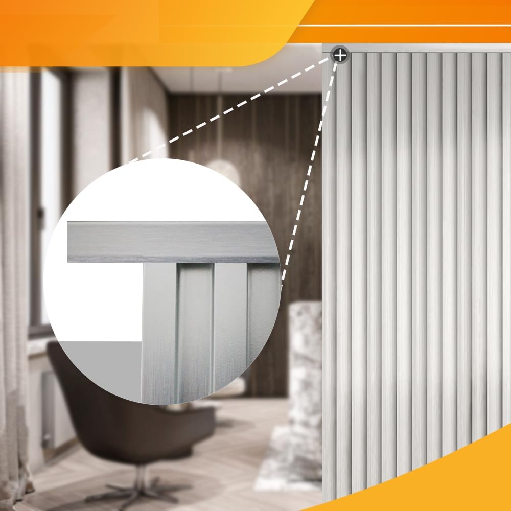 OUZUGIE 8-Pack 57 Inches, WPC Slat Wall Panel Trim,Corner Guard for High Grille (Metallic Silver)