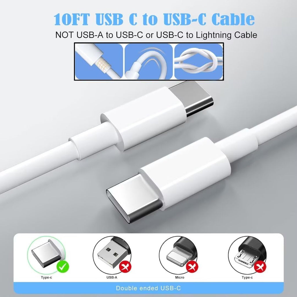 iPhone 16/15 Charger, USB C Charger, 2-Pack 20W Type C Fast Wall Charge Power Adapter, 6FT 60W USB-C to C Cable for iPhone 16/15 Pro/15 Pro Max, iPad Pro 12.9/11 inch, New iPad Air 5/4th, AirPods Pro