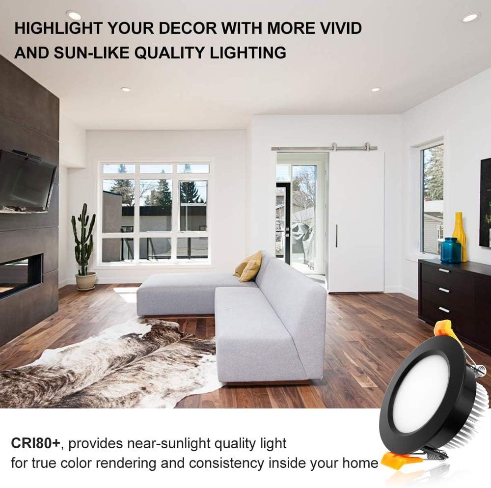 YGS-Tech 2 Inch LED Recessed Lighting, Dimmable Downlight 3W(35W Halogen Equivalent), CRI80, 3000K Warm White Ceiling Light with LED Driver(16 Pack)