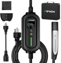 Level 2 & Level 1 EV Charger for Tesla Mobile Charing,16A,ETL Certified with 25ft Extension Cable,NACS Connector,NEMA 6-20P to 5-15P Adapter,Electric Car EV Charger for Tesla Model Y/X/3/S