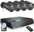 【130° Wide Angle】 Outdoor Wired Security Camera System, Wired Cameras for Home Security, Home POE Video Surveillance Systems, Surveillance DVR Kits