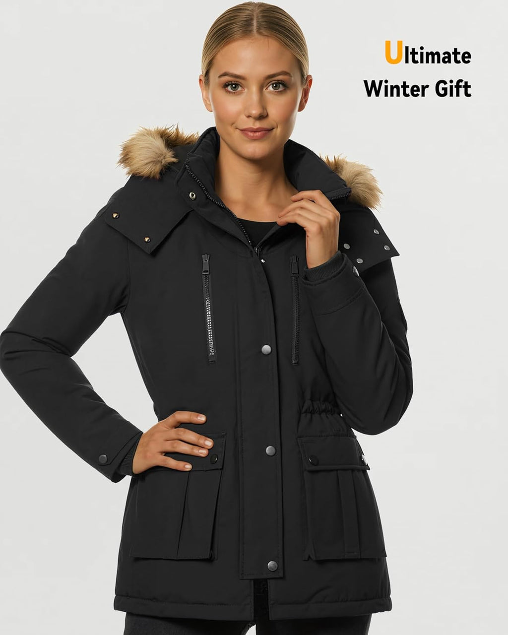 Graphene Heated Jacket for Women with Large Capacity Battery Pack Waterproof Windproof
