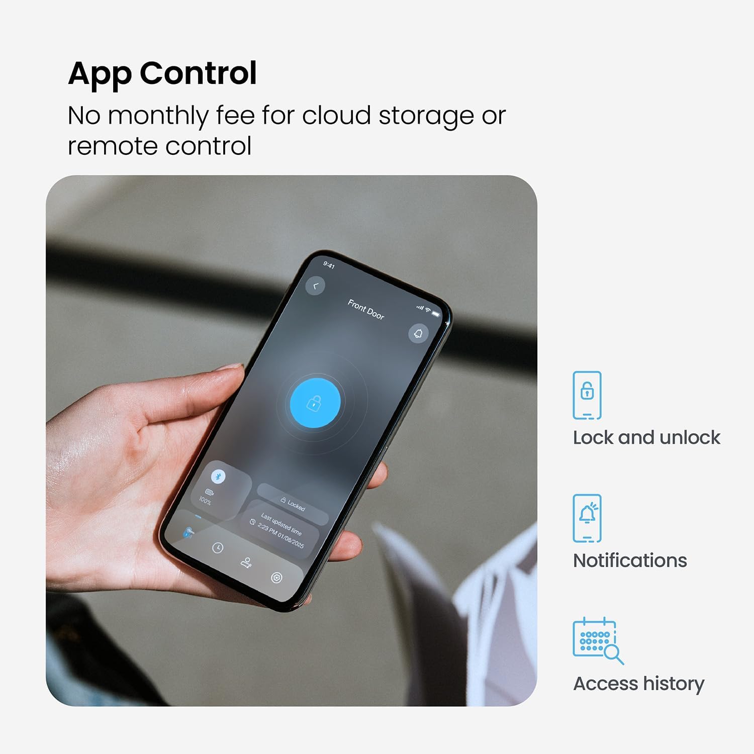 Lockly Secure Plus, Keyless Entry Door Lock, Smart Locks for Front Door, Smart Lock Deadbolt, PIN Genie® Keypad, 3D Biometric Fingerprint Sensor, Auto Lock Smart Door Lock