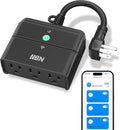 HBN Outdoor Smart Plug,Wi-Fi & Bluetooth Heavy Duty Outlet with 3 Independent Outlets,Compatible with Alexa and Google Assistant,IP44 Waterproof,Voice & APP Control Outlet,No Hub Required,ETL Listed