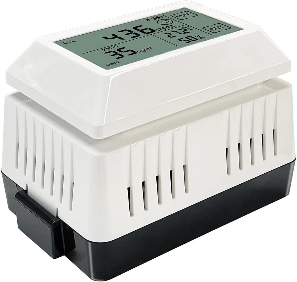 ECOWITT WH46D CO₂ and Air Quality Monitoring, CO₂(NDIR)/PM1.0/PM2.5/PM4.0/PM10/Temperature/Humidity 7-in-1 Sensor with LCD Screen
