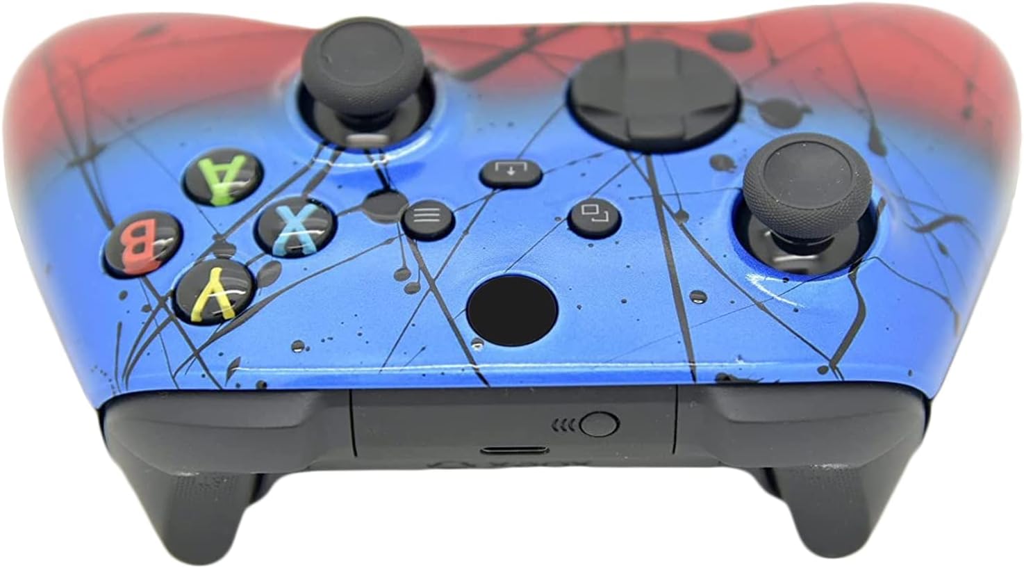 Hand Airbrushed Fade Custom Controller Compatible with Xbox Series X/S & Xbox One (Series X/S Blue & Red Fade)