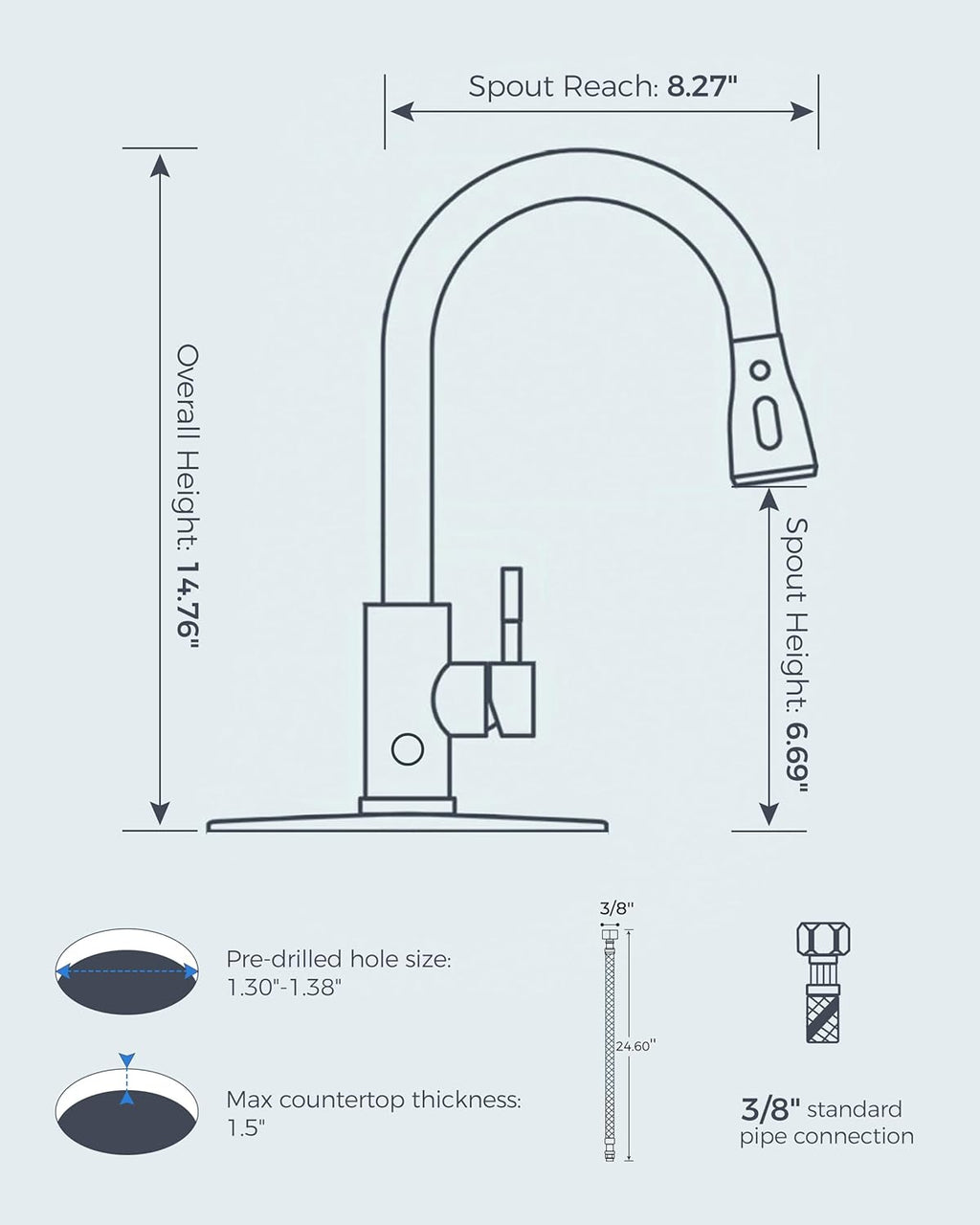 FORIOUS Touchless Kitchen Faucet with Pull Down Sprayer, Brushed Nickel Hands-Free Smart Motion Sensor Sink Faucet Single Handle Contemporary, Suitable for Farmhouse Laundry Camper RV Bar