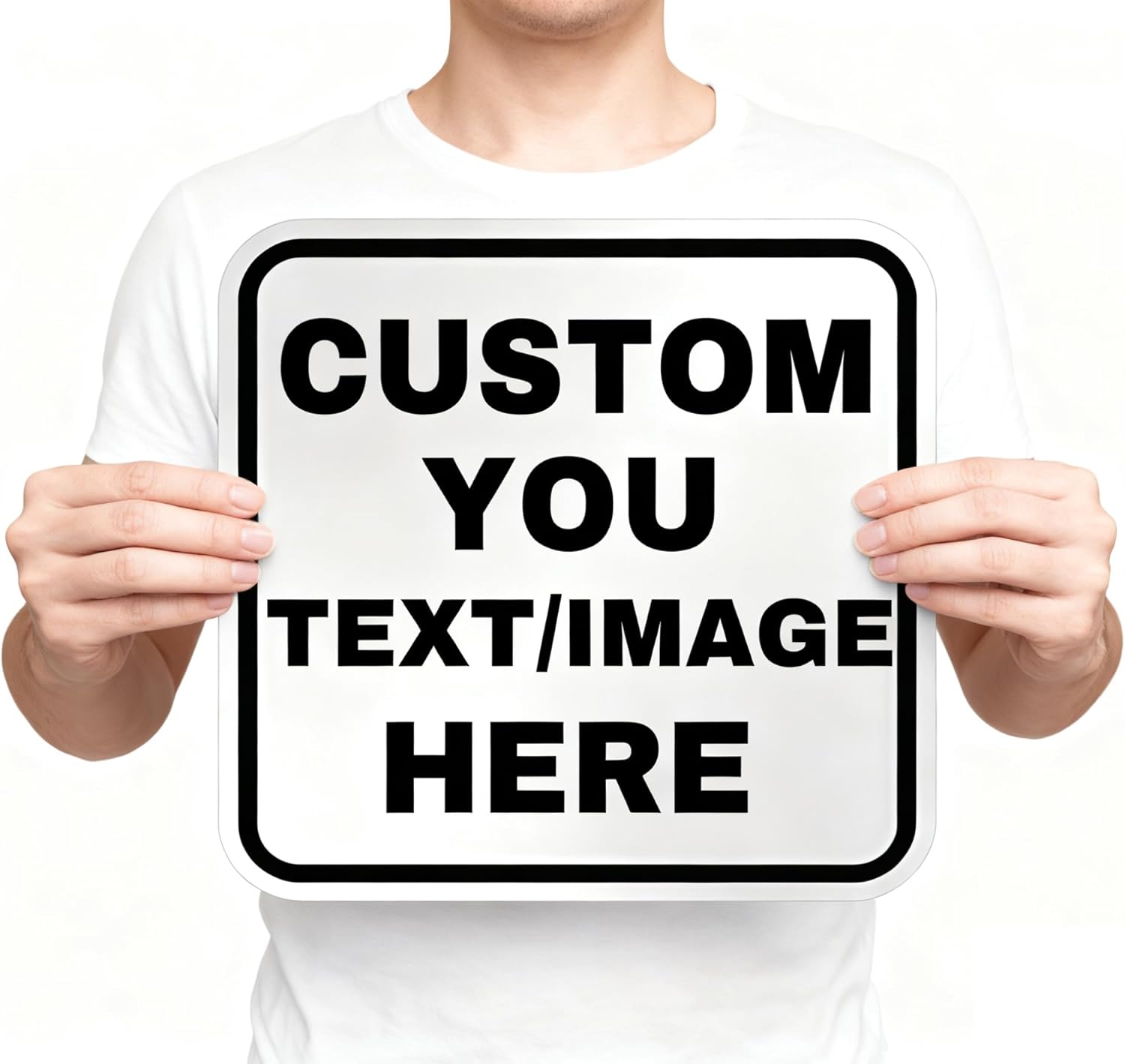 Custom Aluminum Signs – Personalized Weatherproof Metal Signs for Indoor & Outdoor Use – Multiple Sizes – Add Text/Logo – Optional Reflective & Double-Sided Printing – for Home, Business, Hazard, Garden, Door & Commercial Use (square, 14x14inch)