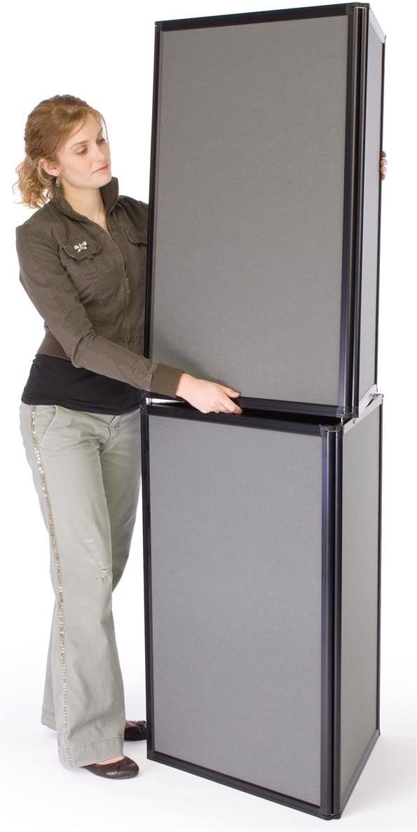 Panel Displays, 6 Panels - Grey Hook & Loop Receptive Fabric - 70-7/8" Tall