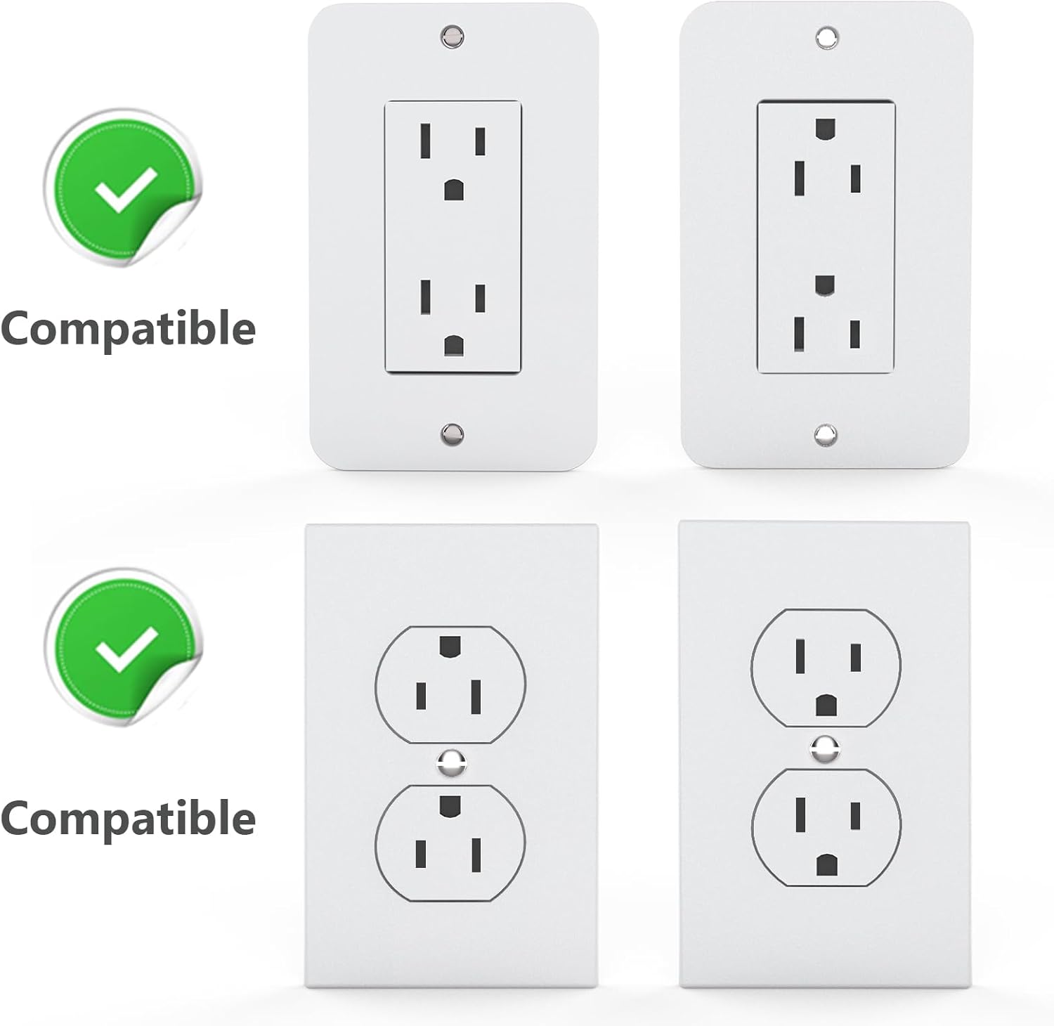 WALI Outlet Shelf Wall Holder, Fit for Duplex GFCI Decorative Outlet Shell A Space Saving for Smart Home, Speaker Mounts up to 20lbs with Cable Management (OSH001-W), White