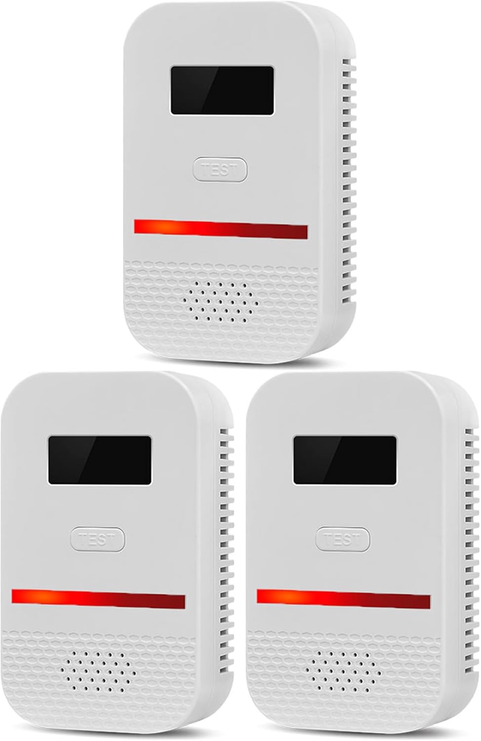 3PCS 2-in-1 Carbon Monoxide and Combustible Gas Detectors Combination, Plug in Co Leak Detector LNG LPG Monitor for Home Travel RV Essentials, Sound Alarm Over 85dB, 50-Feet Detection Range