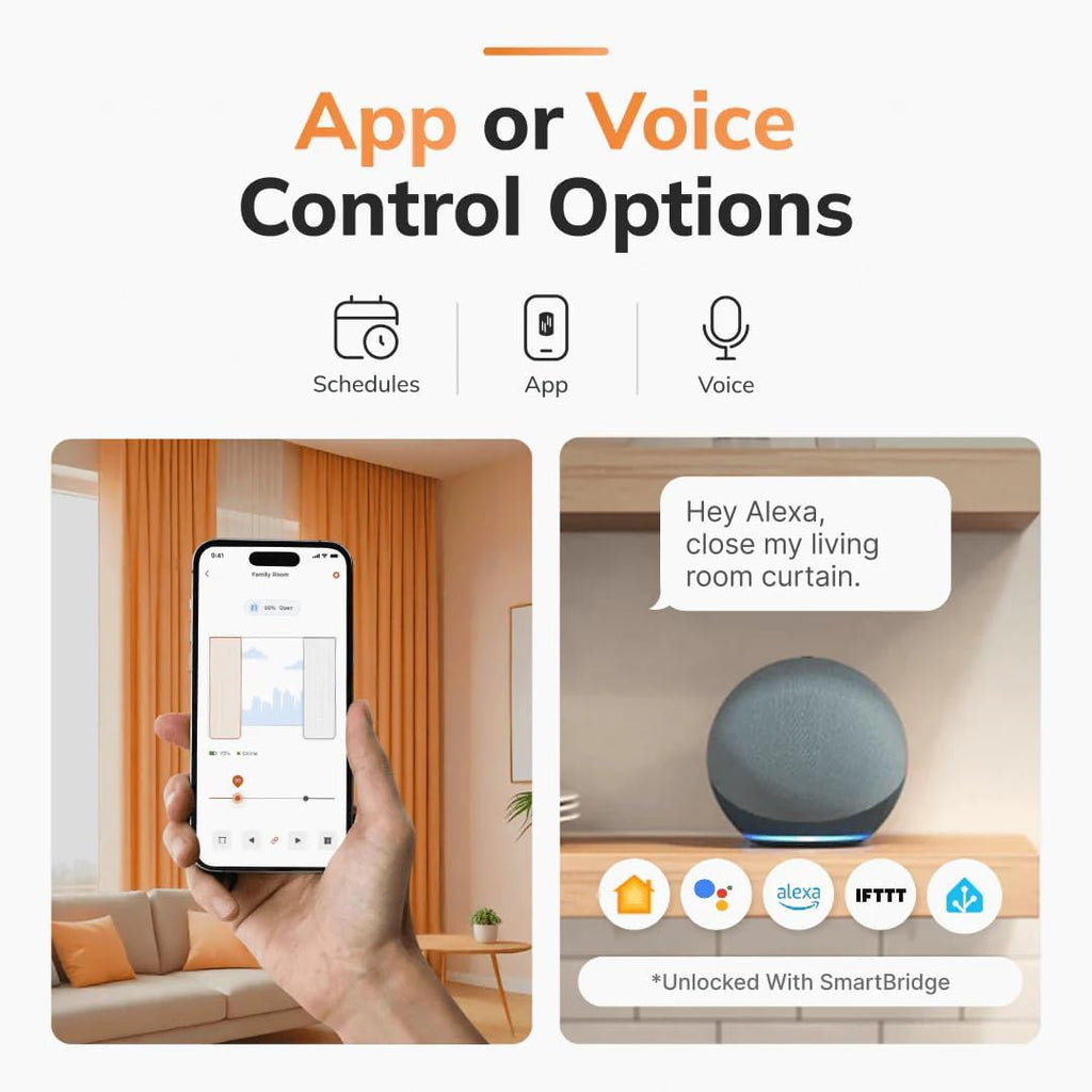 Ryse SmartCurtain | Motorized Curtain | Turn Current Curtains into Electric, Automated Drapes | Easy Install | Works with Existing Single or Double Curtain | Phone App Enabled | Charger Not Included