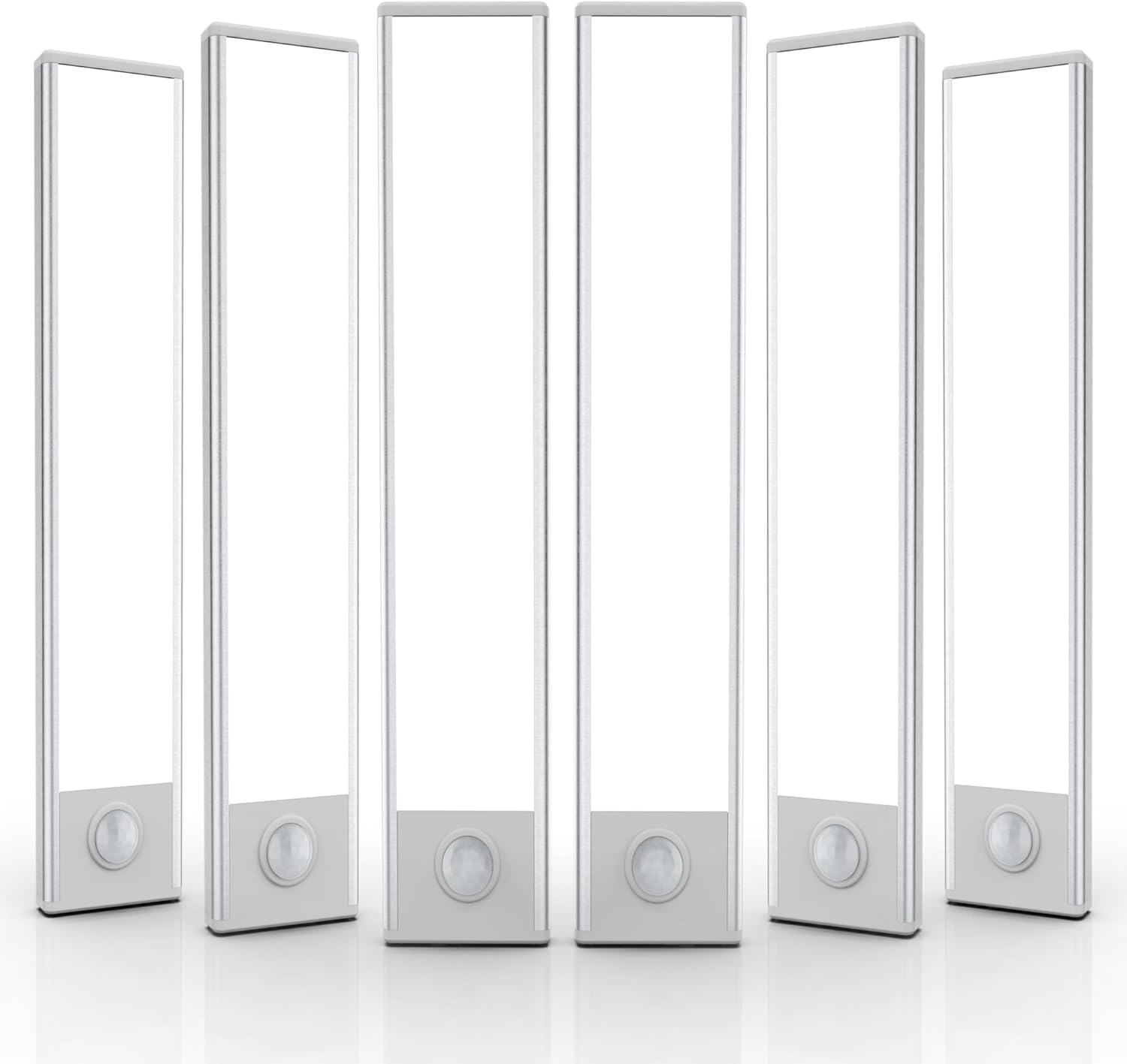 6 Pack Under Cabinet Lighting Wireless, 40 LED Rechargeable Battery Motion Sensor Light Indoor, Stick On Magnetic Closet Lights, Under Counter Lights for Kitchen, Stairs, White 10 in