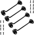 4 Pack Barn Door Latch Door Lock Hardware, Sliding Door Lock Eye Hook Latch with Screws, Rust-Resistant Metal Gate Latch, Privacy Hooks Latch for Inside Door