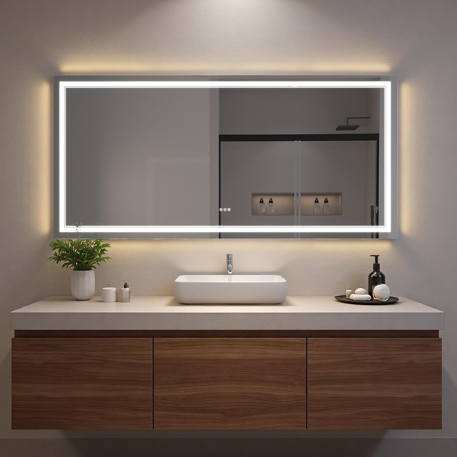 LED Bathroom Mirror with Lights, Wall Mirrors