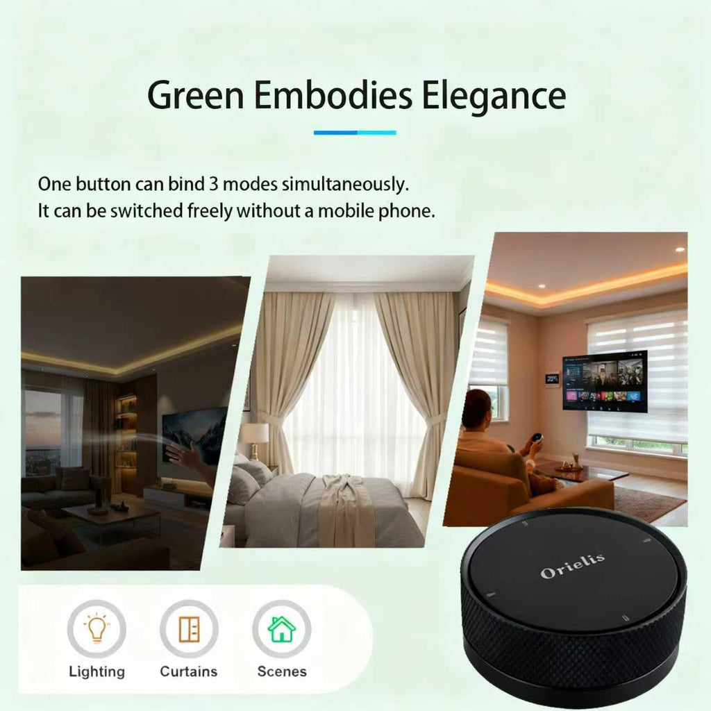 1 PCS Wireless Smart Light Switch Button, Wall-Mounted Rotary Light Switch, Compatible with Tuya Zigbee Gateway (V2 or Higher), Smart Home Control, Easy Wireless Installation