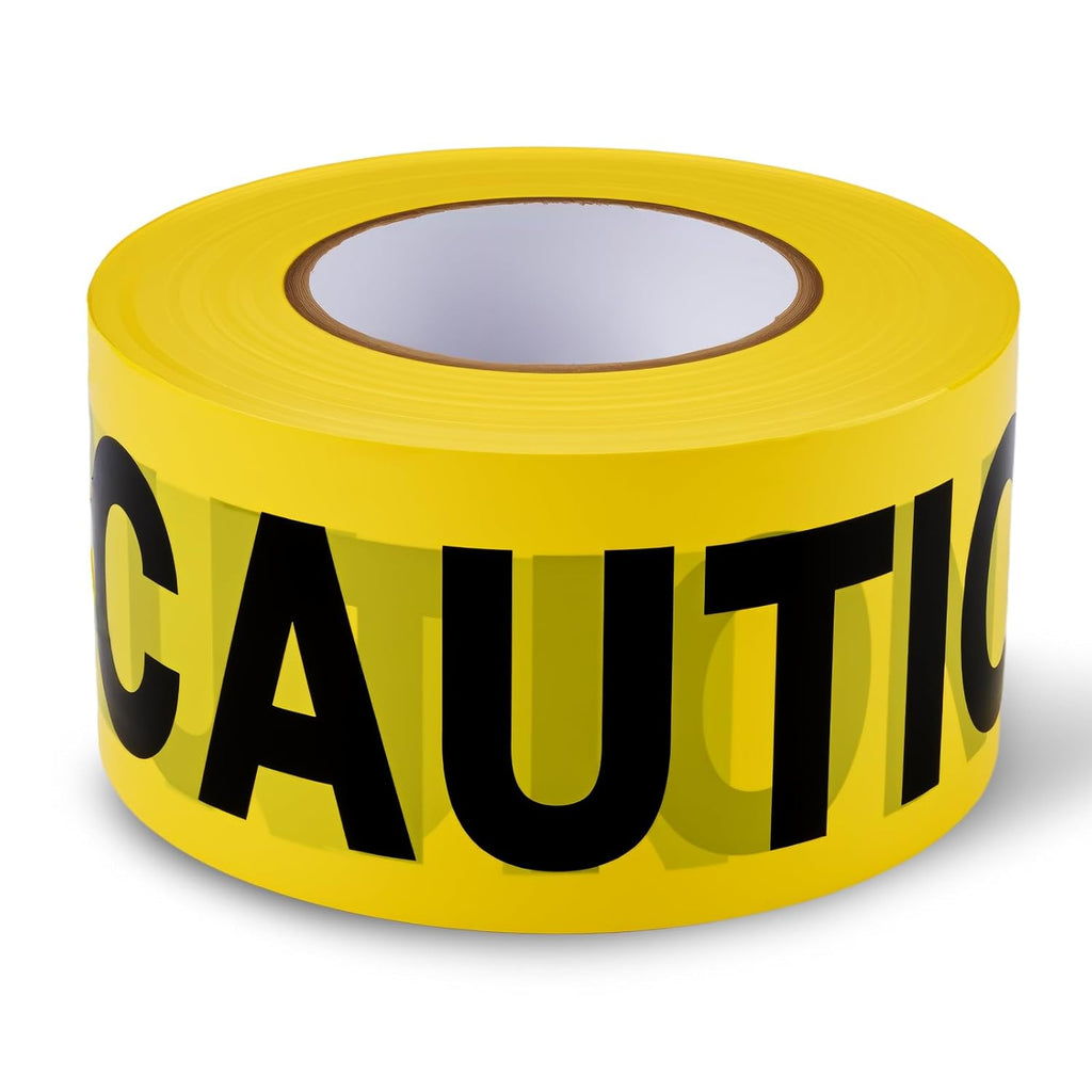 Caution Warning Tape – 3 Inch x 1000 Feet | Bright Safety & Hazard Tape with Bold Black Text for Construction, Events, and Dangerous Areas (Caution, 1 Pack)