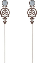 Touch of Class Pathways Reflective Driveway Marker Stake Set of Two for Outdoor Use | Celtic Knot Emblem Design | Personalized Tall Reflector Set of 2 | Weathered Bronze Durable Finish