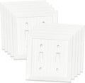 Modern Decorative Wall Plate Retro Wood Grain design Switch Cover Outlet Cover for Light Switch, Smart Switch, Dimmer, GFCI, USB Outlet (10 Pack, Double Toggle)