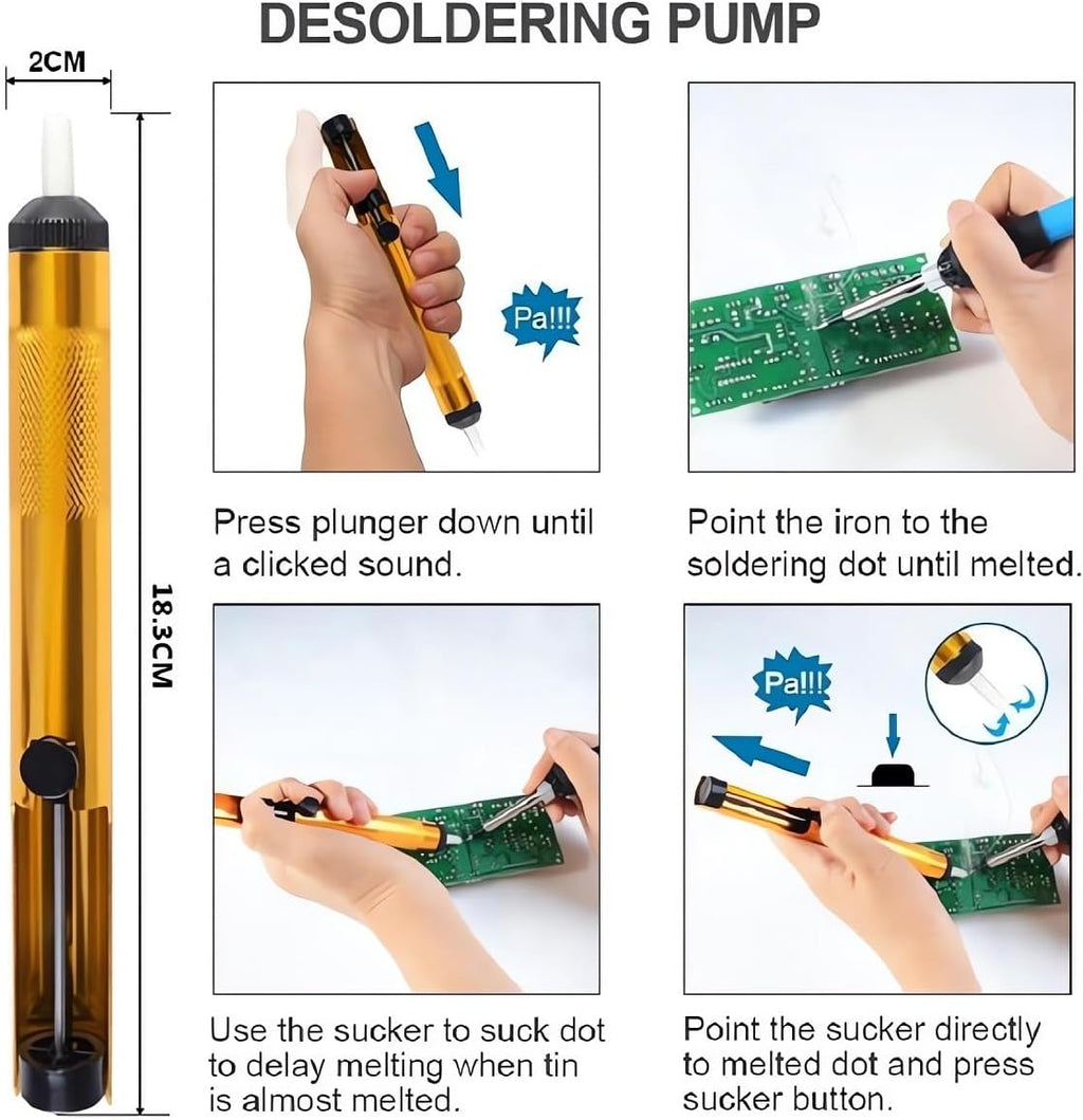 Soldering Iron Kit, Digital Multimeter Kit, Multi Tester, Voltage Tester, Measures AC/DC Voltage, Current, Resistance/Continuity/Diode/Triode. Electric Soldering Iron, Adjustable Temperature