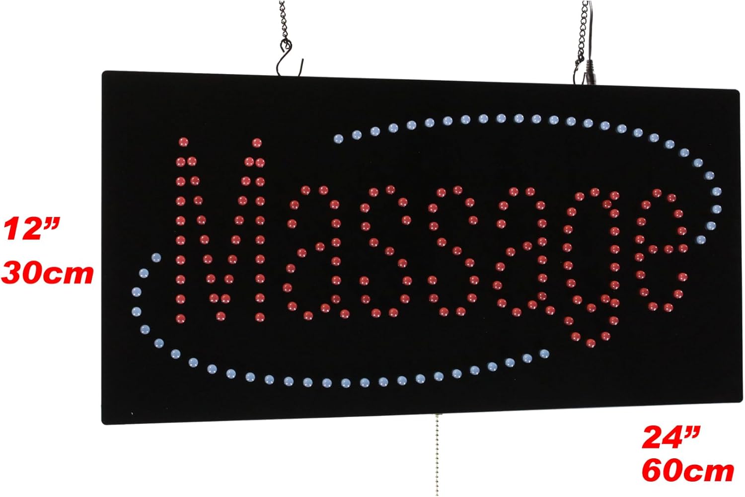 Massage Sign, 24"x12", 60x30cm, TOPKING, LED, Neon, Florescent, Signage, Signboard, Display, Billboard, Screen, Grand Opening, Gift