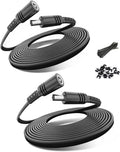 Basesailor 12V DC Power Extension Cable 30ft 2 Pack,9V 24V 5.5mm x 2.1mm 5521 Supply Adapter Plug Long Flat Extender Cord,Female to Male for CCTV Security Camera,LED Strip,Router,IP Network Cam,DVRs
