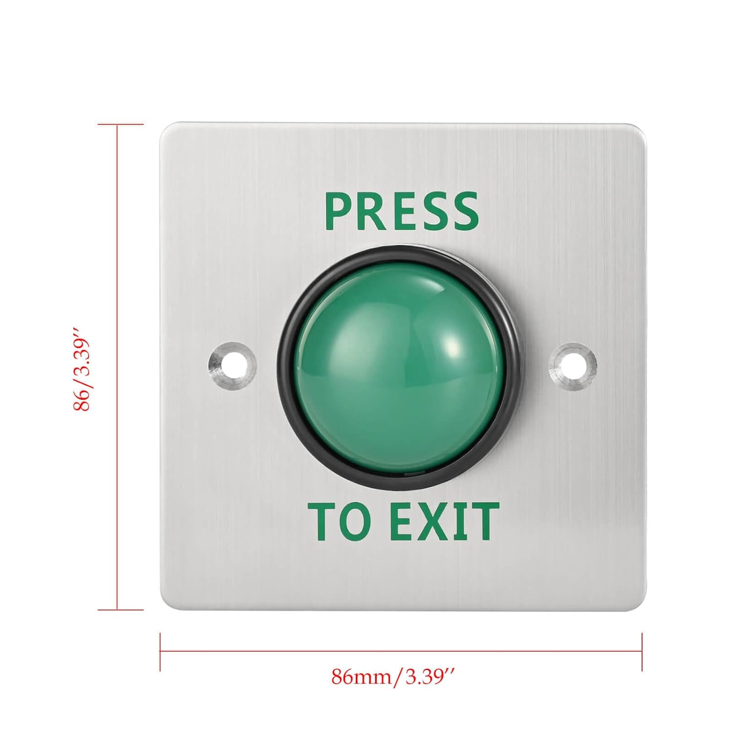 Push to Exit Button for Door Access Control Big Press Button IP68 Waterproof 304 Stainless Steel Shell NO/COM Output