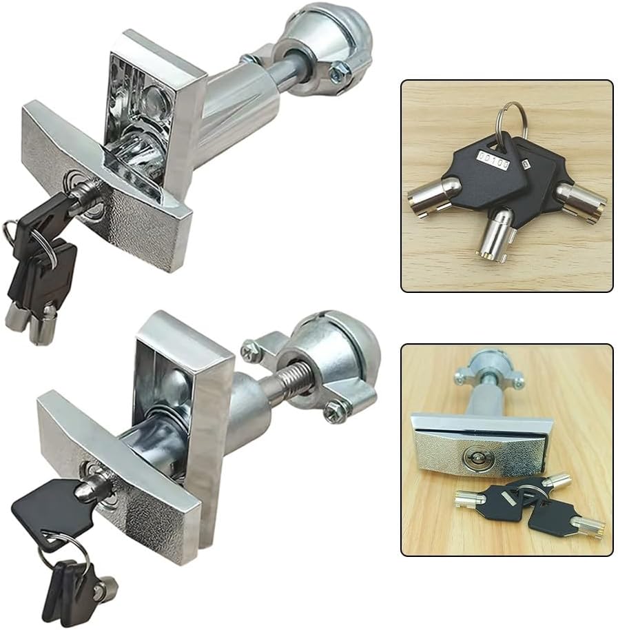 Zinc Alloy T-Type Cabinet Lock for Vending Machines,Water Dispensers Car Wash Systems,Salt Spray Tested 48H,Anti-Theft Screws,Secure T-Lock with 3 Keys,Silver