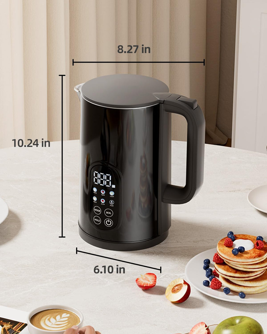 Electric Kettle with Temperature Control, 1.7L Cordless Kettle with 5 Presets, 2H Keep Warm, 304 Stainless Steel, BPA-Free, for Tea, Coffee & Baby Formula, Black