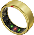Ring OnePlus - Ultra-Thin Titanium Smart Ring - 7 Days Battery Life - Fitness/SPO₂/Stress/HR/Sleep Skin Temperature Tracker - No App Fee - iOS&Android Compatible (Gold,Size 9)